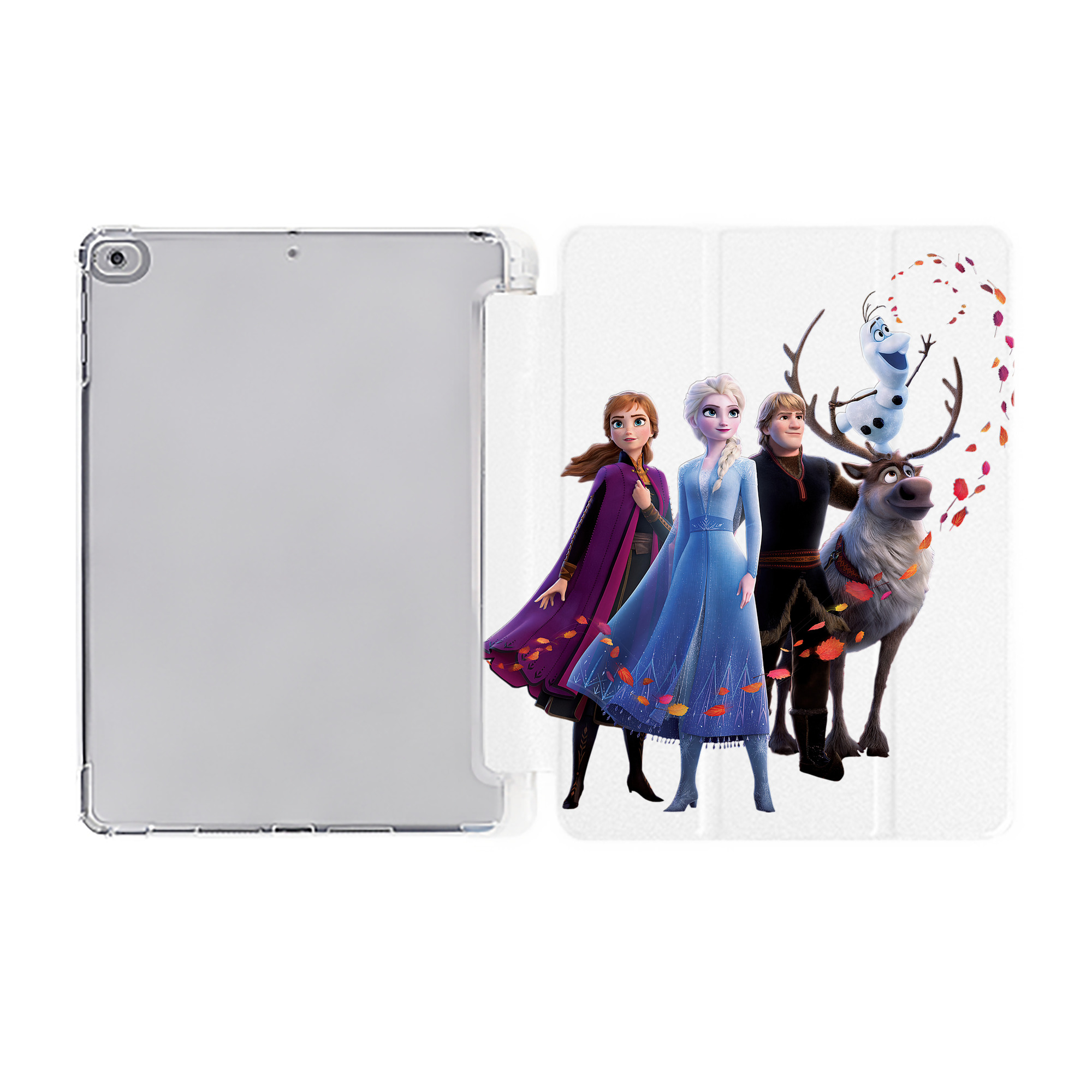 （画像用） アナと雪の女王 アンナ エルサ Frozen Anna Elsa IPad ケース ペン収納付き 三つ折りスタンド PUレザー×シリコン 対応機種9.5/10.5/10.9インチ